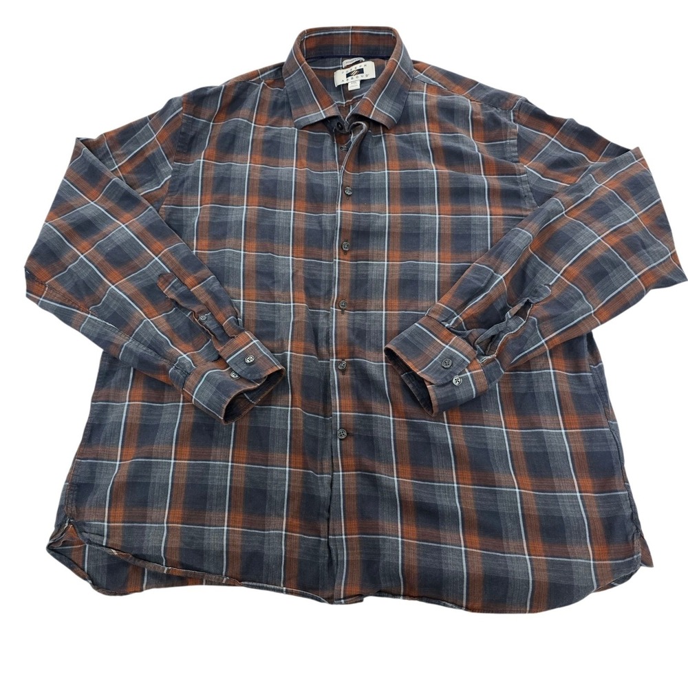 Joseph Abboud Mens XXL Plaid Button Down Shirt Long Sleeve Modern Fit